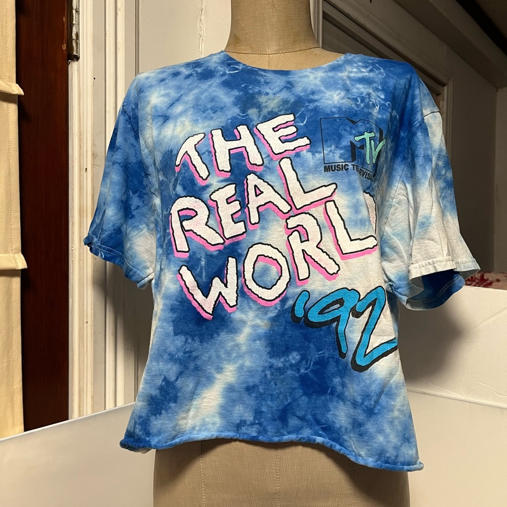 Blue Tie-Dye MTV Graphic Tee The real world 92